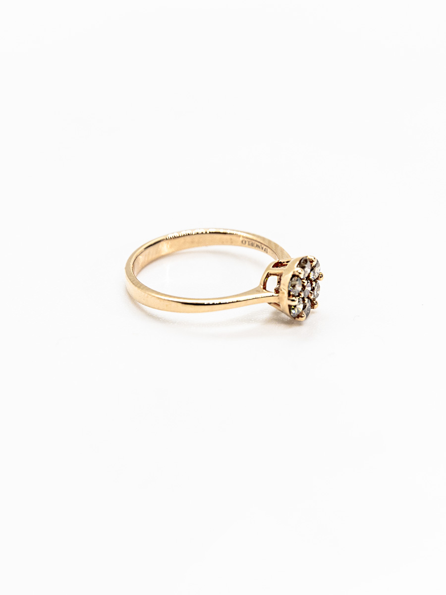 anello composity in oro giallo con diamanti brown taglio brillante gioielleria dangelo