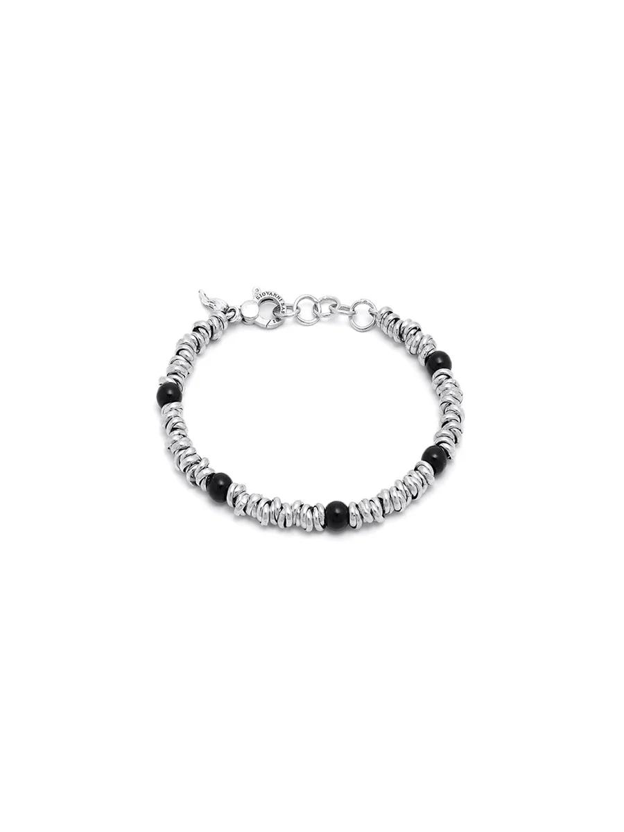 bracciale nodini e onice in argento 925 giovanni raspini gioielleria dangelo