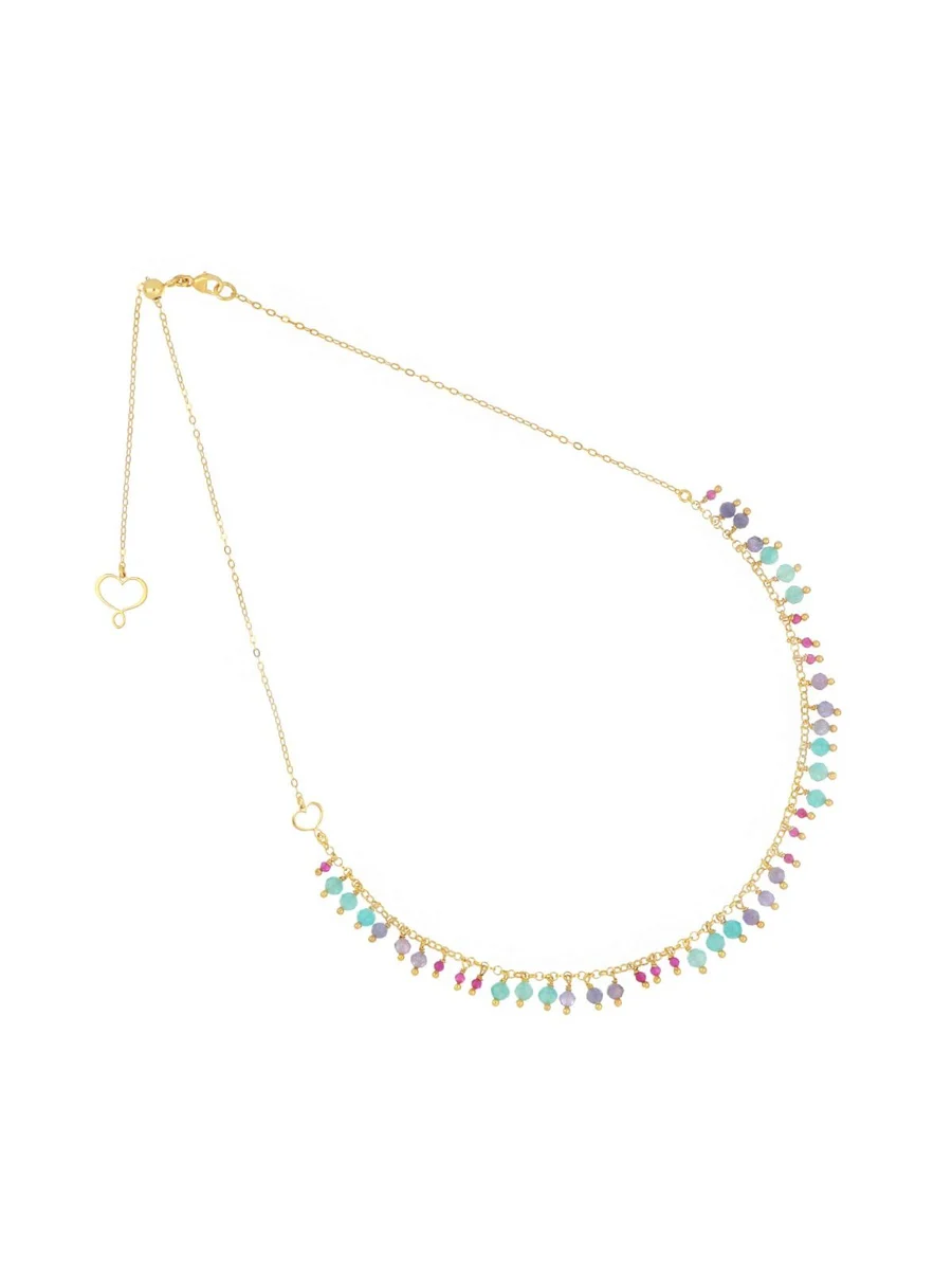 girocollo frange pieno maman et sophie amazzonite tanzanite rubellite