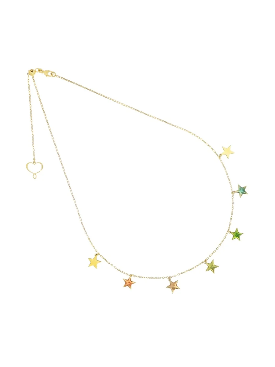maman et sophie girocollo archivio 7 stelle pendenti smaltate argento 925 oro giallo
