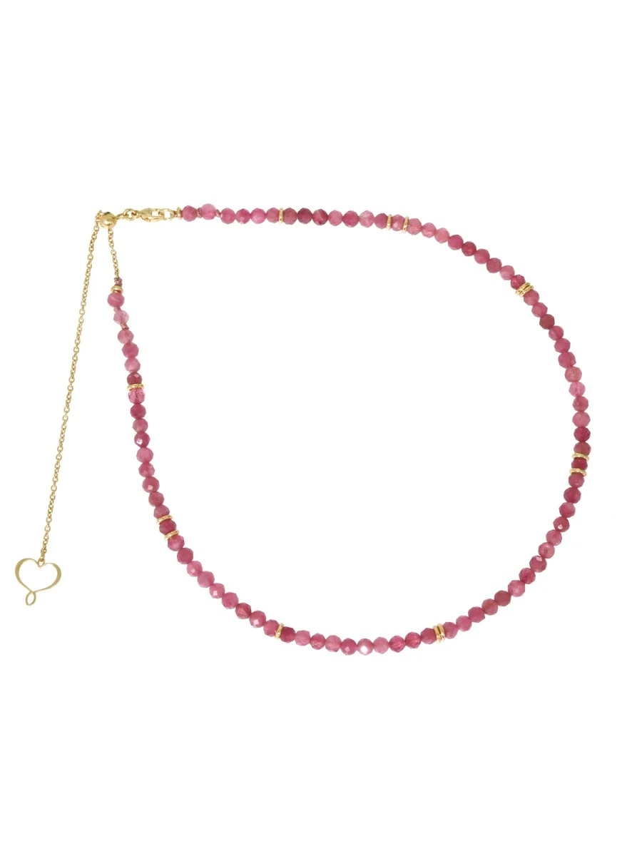 maman et sophie girocollo pietre passanti tormalina rosa argento 925 oro giallo