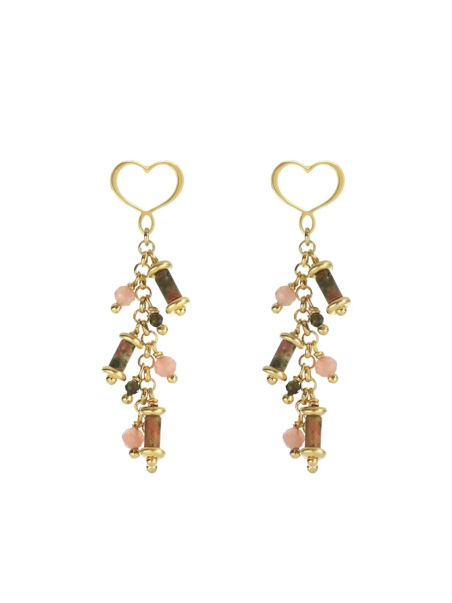 maman et sophie orecchini pietre unakite rodocrosite diopside argento 925 oro giallo orisf4ukpn